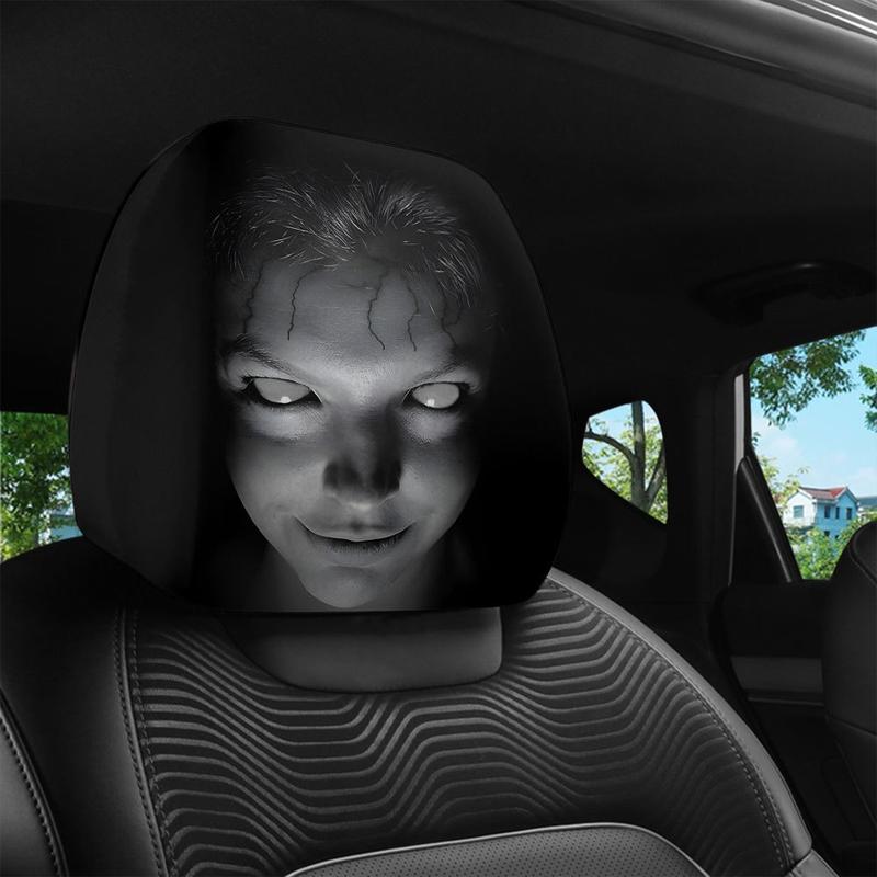 Spooky Car Headrest Cover