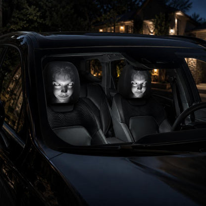 Spooky Car Headrest Cover